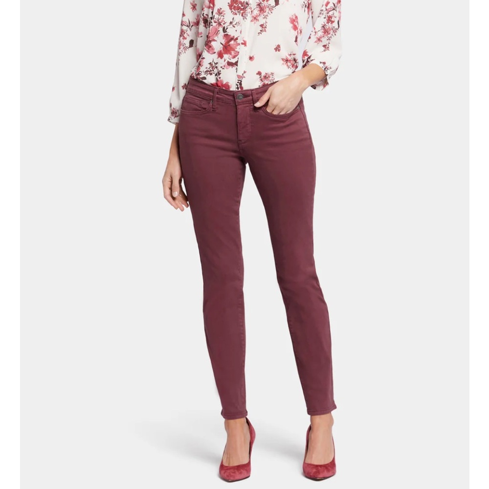 NYDJ Curves 360 Slim Straight Dark Red Jeans size 16